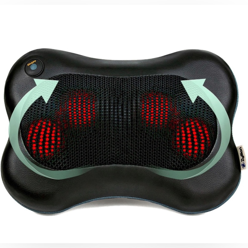 Zyllion Shiatsu Back & Neck Massager Deep Tissue Massage Pillow w Heat NEW NWT
